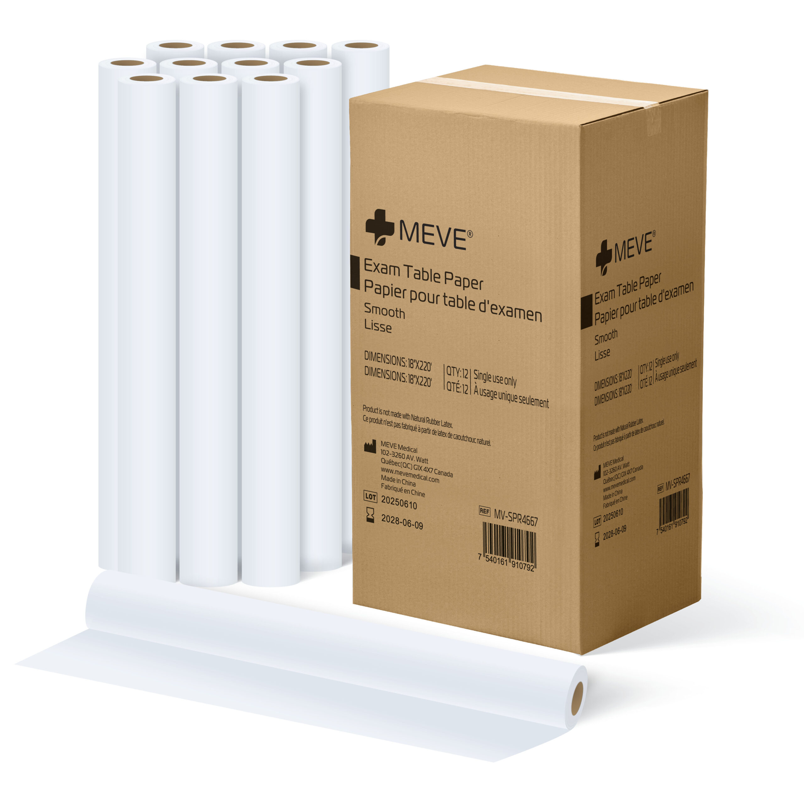 MV-SPR4667 Exam Table Paper Roll – Smooth, 18″ × 220′