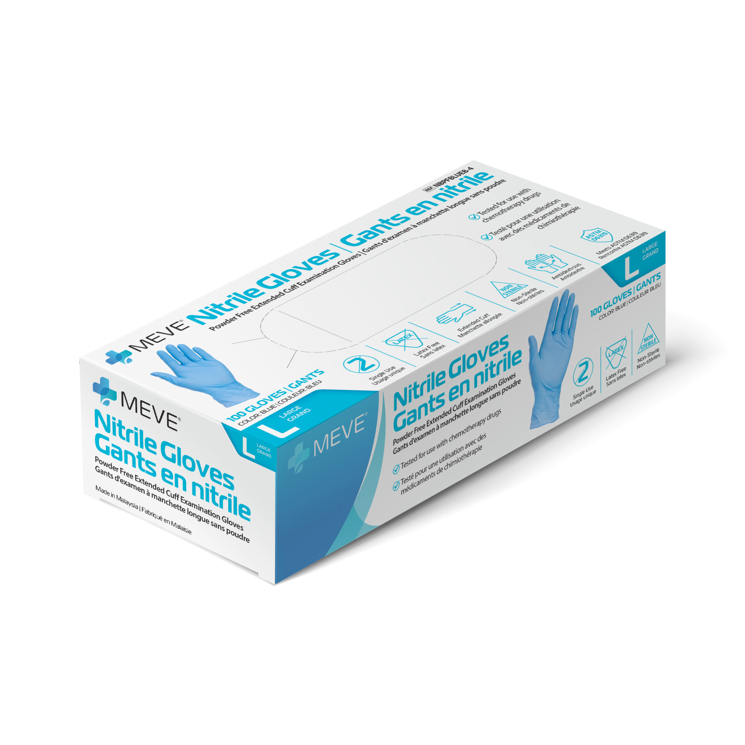 MEVE™ Nitrile Exam Gloves – Extended Cuff, Chemo Tested